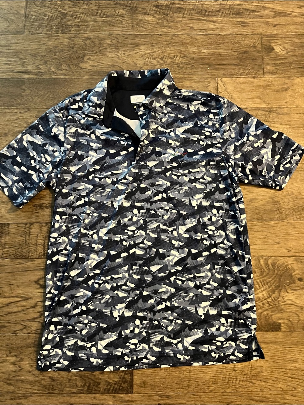 Greg Norman Shark Print Golf Polo Shirt